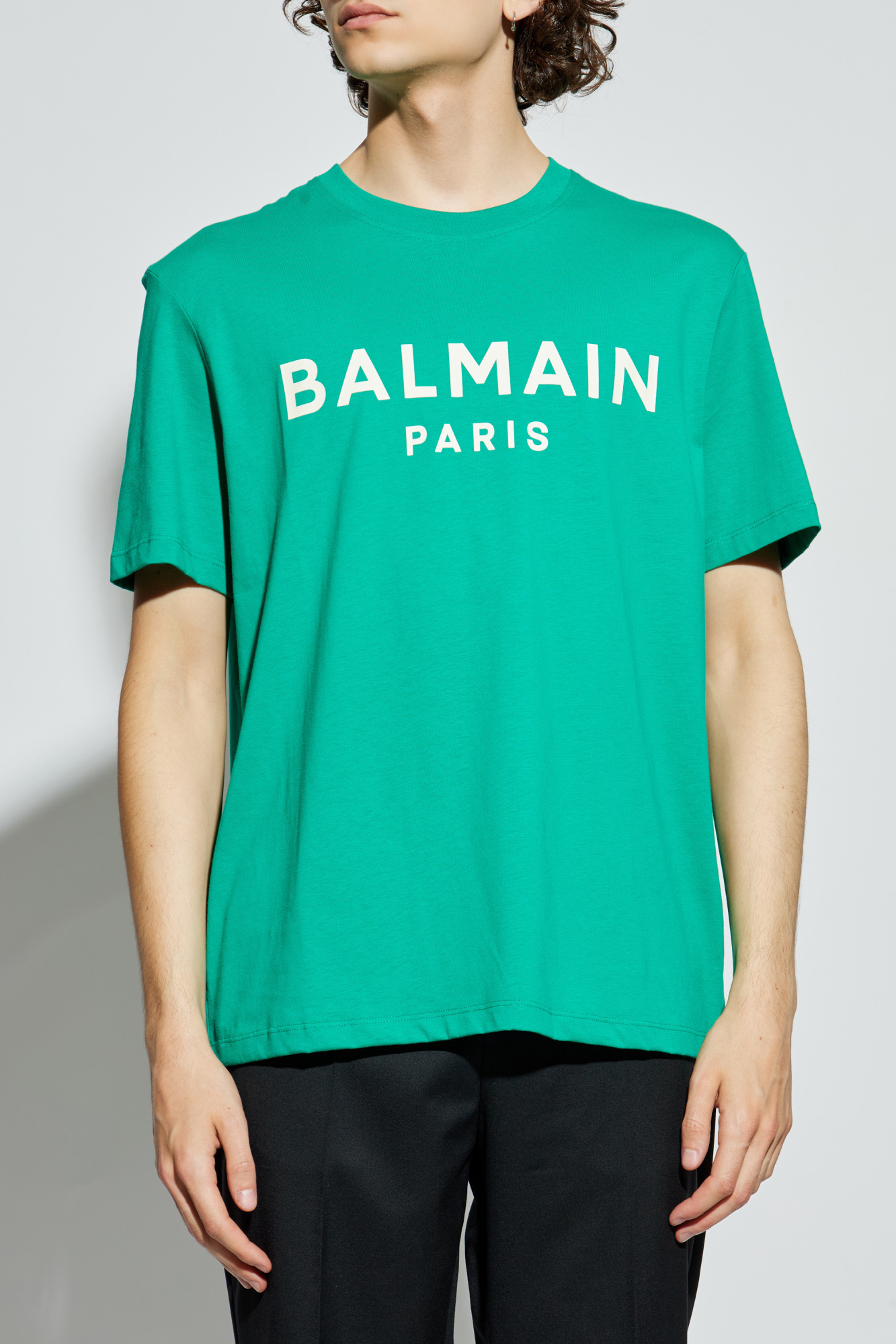 Balmain T-shirt with printed logo | Men's Clothing | Vitkac